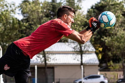 Man playing with ball