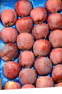 Full frame shot of apples for sale at market