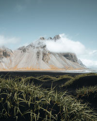 The vestrahorn mountain range at stokksnes in iceland