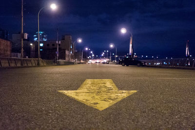 Illuminated street light at night