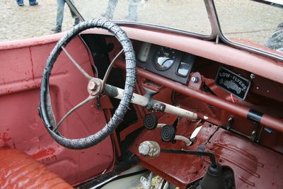 Close-up of an abandoned car