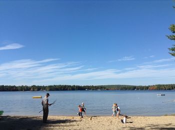 View of people on beach