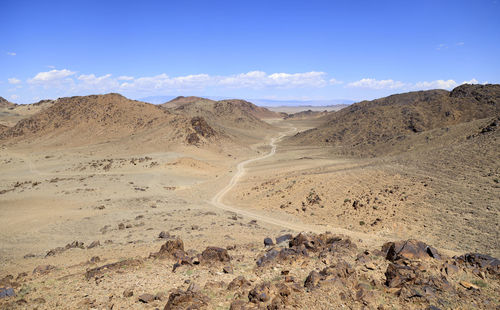 Scenic view of desert against sky