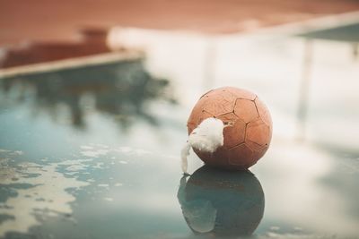 Close-up of a ball on field