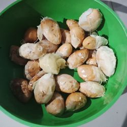 High angle view of food in plate