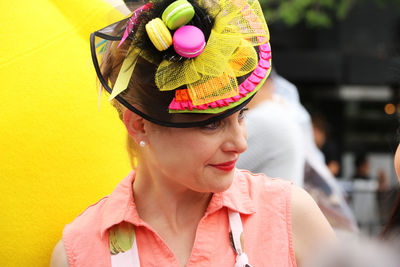 Portrait of woman wearing hat