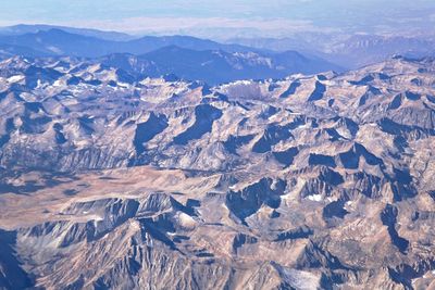 Aerial view of snowcapped mountains