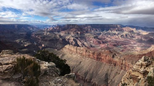 Aerial view of dramatic landscape