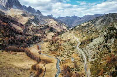 Scenic view of mountains against sky
