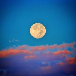 Low angle view of moon in sky