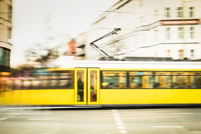 Blurred motion of train