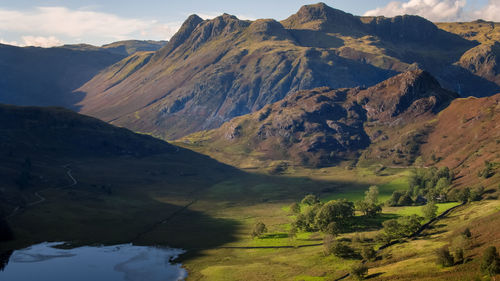 Scenic view of mountains against sky