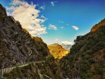 Scenic view of mountains against sky