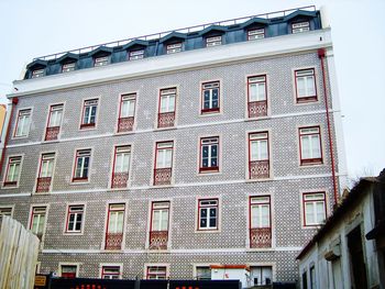 Low angle view of building against clear sky