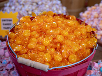Close-up of orange fruit in market