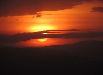 Scenic view of dramatic sky during sunset