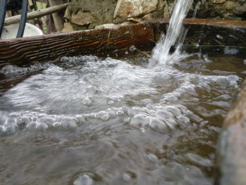 Waves splashing on rocks