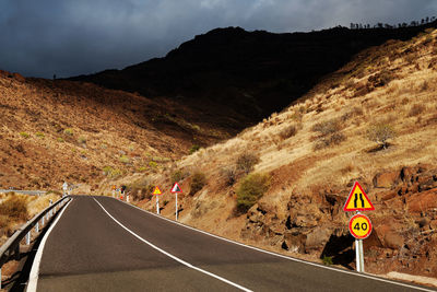 Road passing through mountains