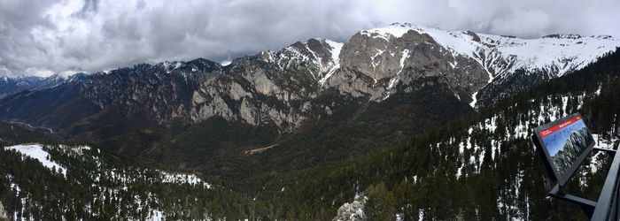 Panoramic view of mountains against sky