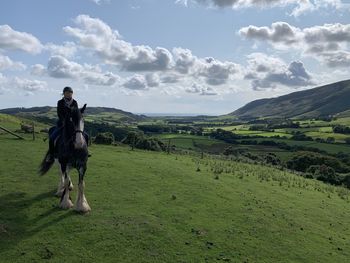 View of horse on field against sky
