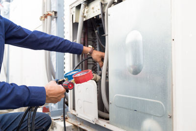 Man working in bus