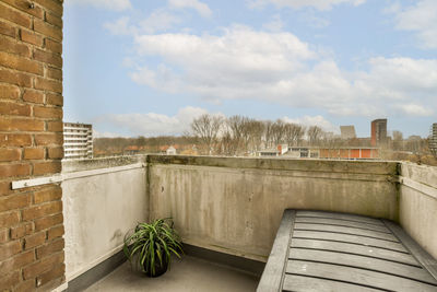 High angle view of buildings in city against sky