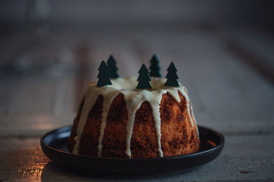 Close-up of cake on table