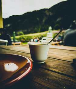 Close-up of coffee on table