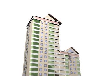 Low angle view of building against clear sky