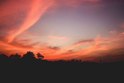 Scenic view of dramatic sky during sunset