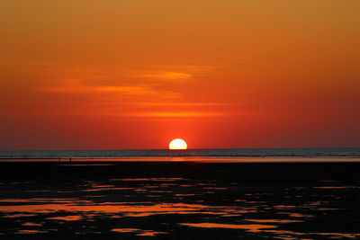 Scenic view of sea during sunset
