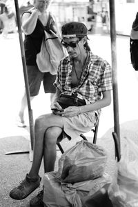 Woman sitting on chair