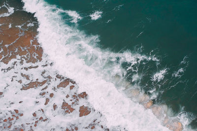 High angle view of sea shore