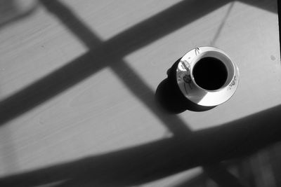 High angle view of coffee on table