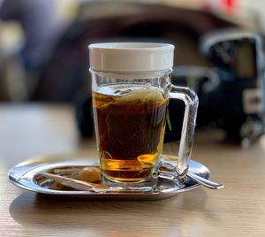 Close-up of coffee on table