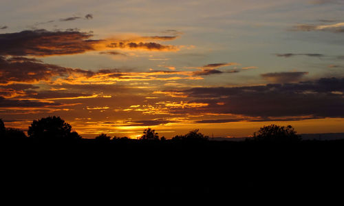 Scenic view of dramatic sky during sunset