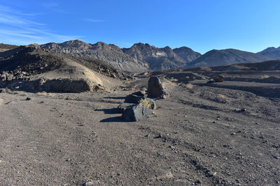 Scenic view of desert against clear sky