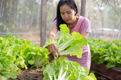 Young woman holding ice cream