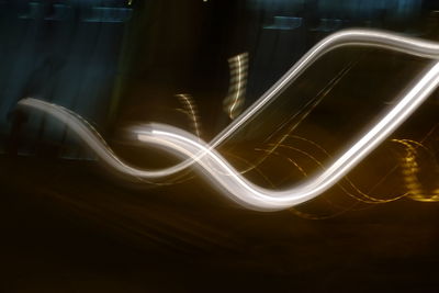 Close-up of light trails in city at night