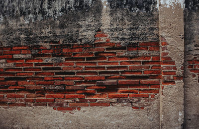 Brick wall of old building