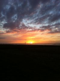 Scenic view of sea at sunset