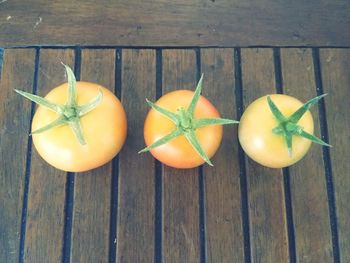 High angle view of vegetables on table