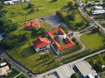 High angle view of countryside landscape