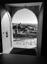 Scenic view of sky seen through window