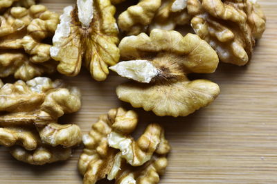 High angle view of bananas on table