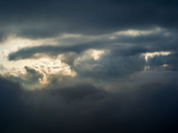 Low angle view of storm clouds in sky