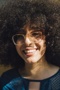 Smiling businesswoman wearing eyeglasses