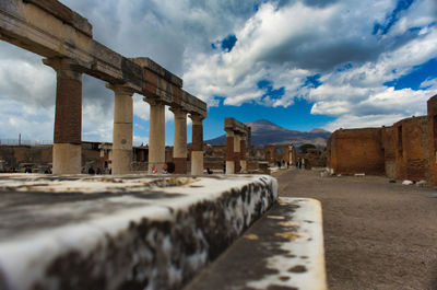 Pompeii ancient archaeological excavations without tourists because of the crown virus covid-19