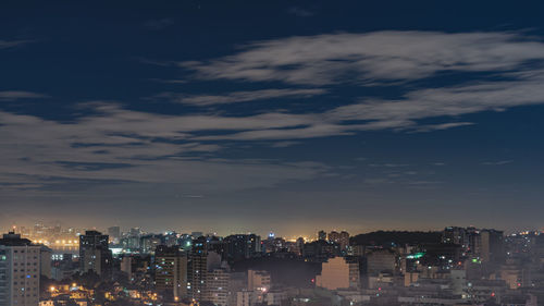 Long exposure urban night photography with buildings and lights of a brazilian city