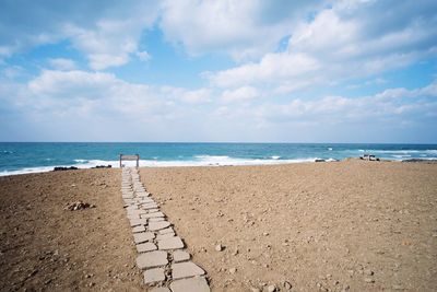 Scenic view of beach against sky